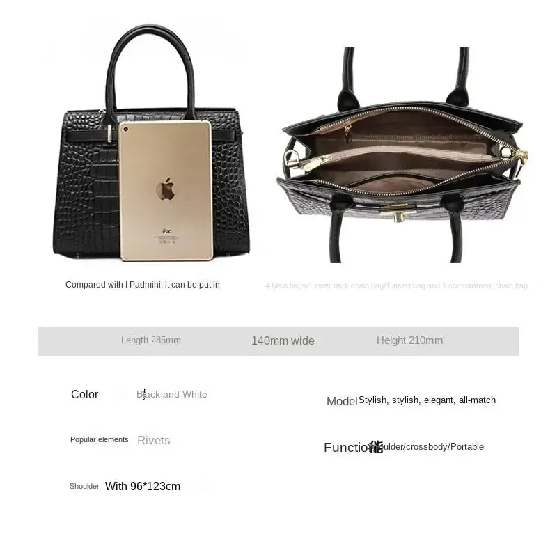 2023 new women's cowhide crossbody bag handbag large capacity girls leather Kelly bag