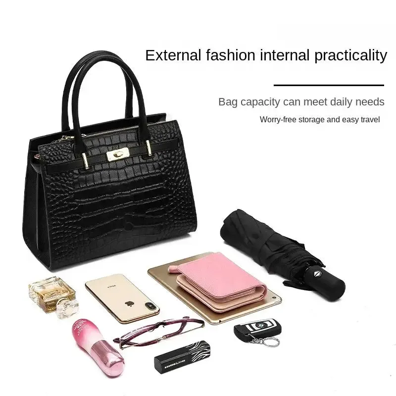 2023 new women's cowhide crossbody bag handbag large capacity girls leather Kelly bag