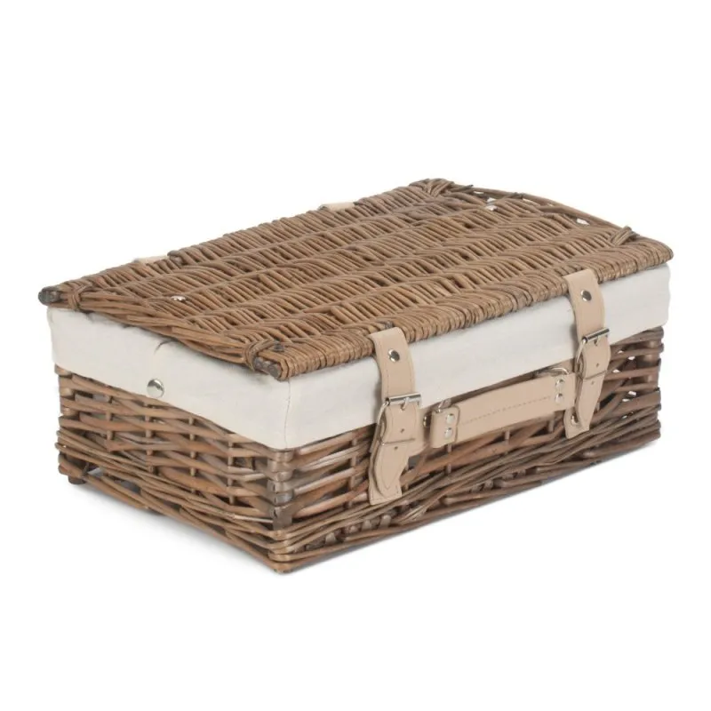 35cm Antique Wash Split Willow Wicker Basket
