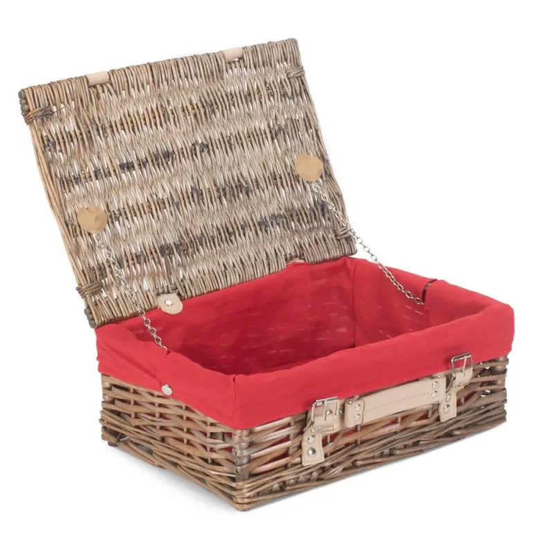 35cm Antique Wash Split Willow Wicker Basket