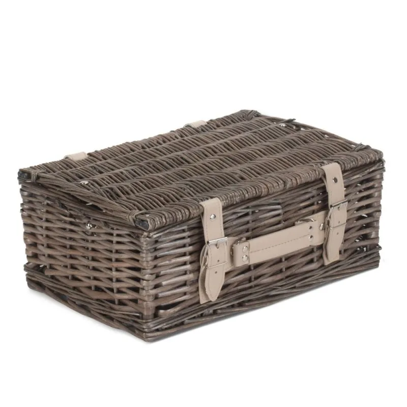 35cm Antique Wash Split Willow Wicker Basket