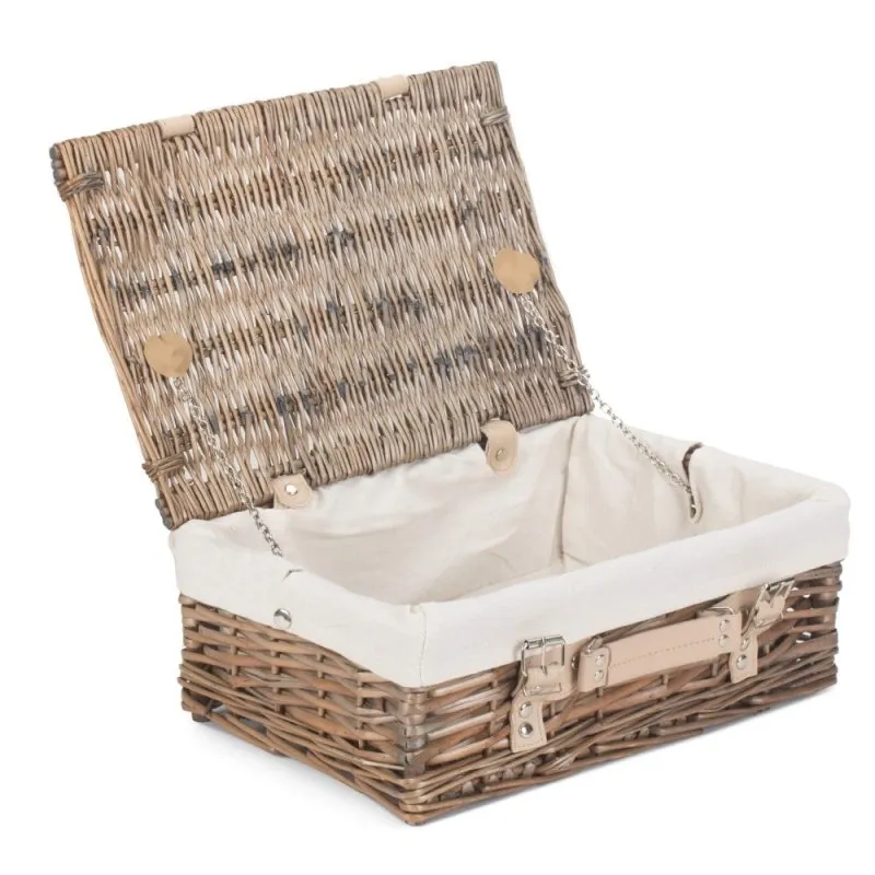 35cm Antique Wash Split Willow Wicker Basket