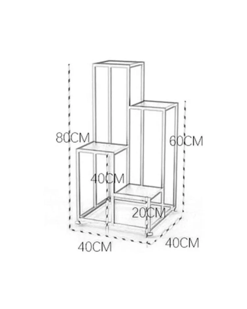 4-Tier Metal Pot Planter Stand | 16 x 32 inches