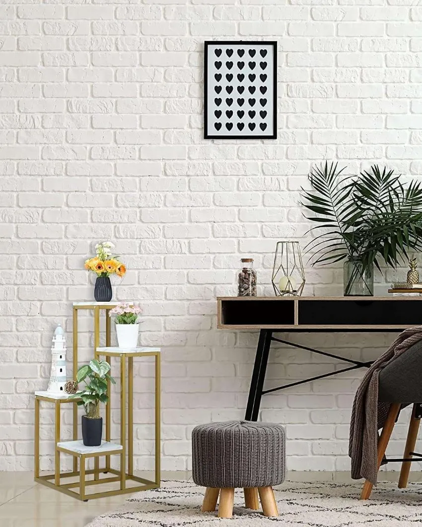 4-Tier Metal Pot Planter Stand | 16 x 32 inches