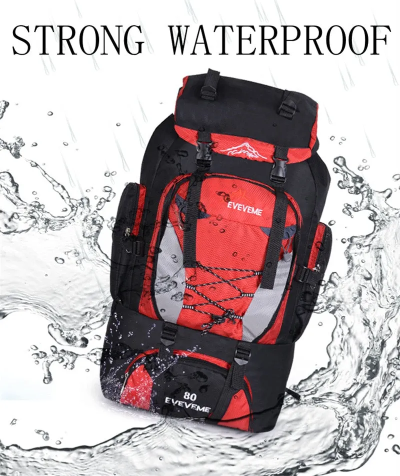 80L Large Waterproof Climbing Hiking Backpack