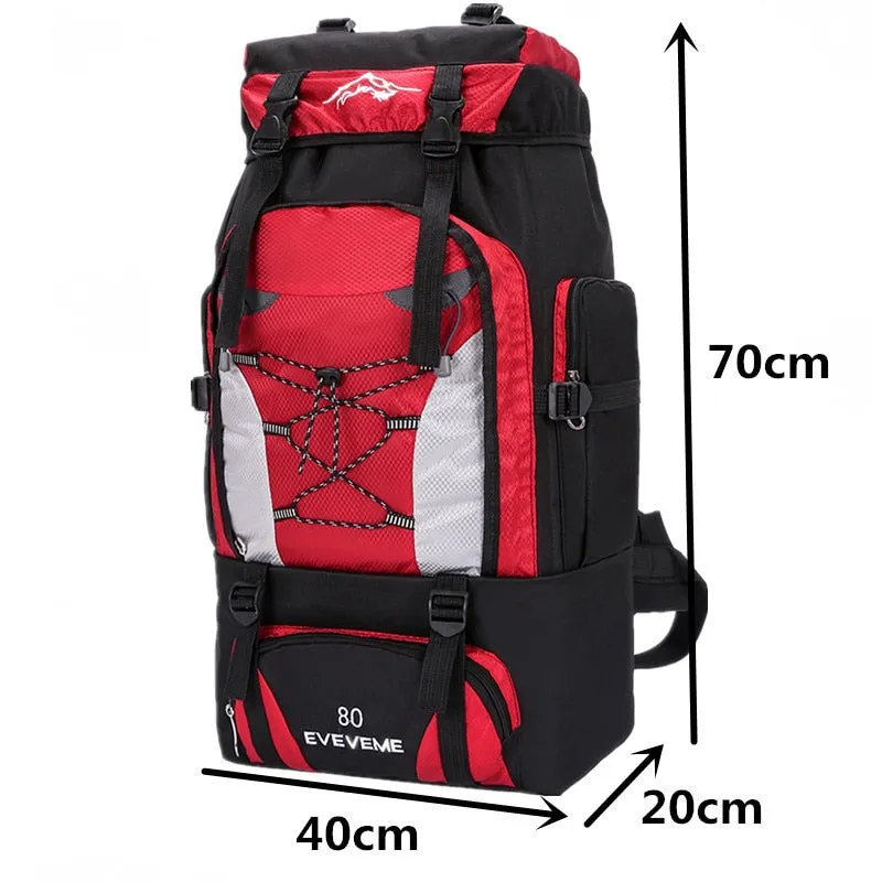 80L Large Waterproof Climbing Hiking Backpack