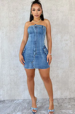 ‘Antonina’ Denim Cargo Dress