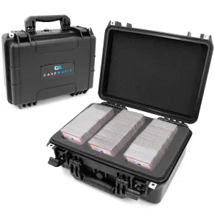 CASEMATIX Graded Card Storage Box Fits 90  BGS PSA Trading Cards TCG, Waterproof Sports Card Case with Three Custom Graded Card Case Compartments