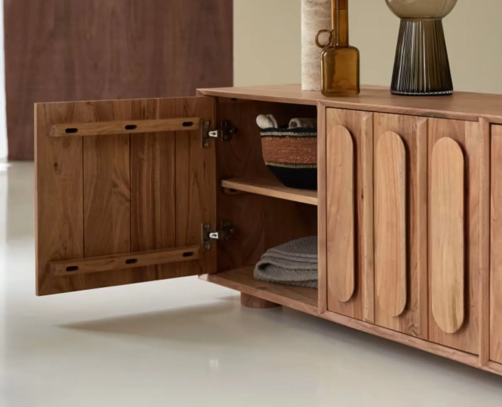 Chicago Solid Wood Four Door Large Storage Cabinet Sideboard