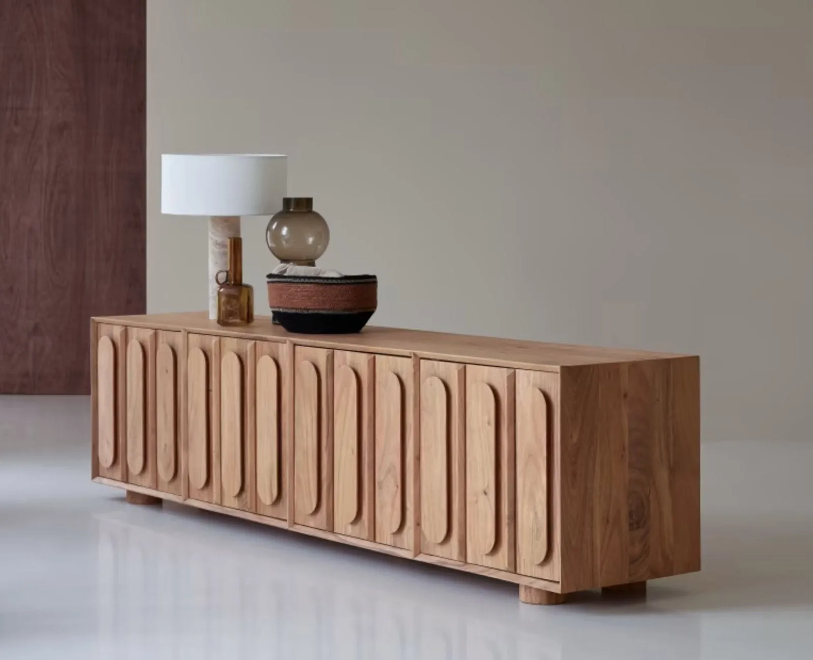 Chicago Solid Wood Four Door Large Storage Cabinet Sideboard