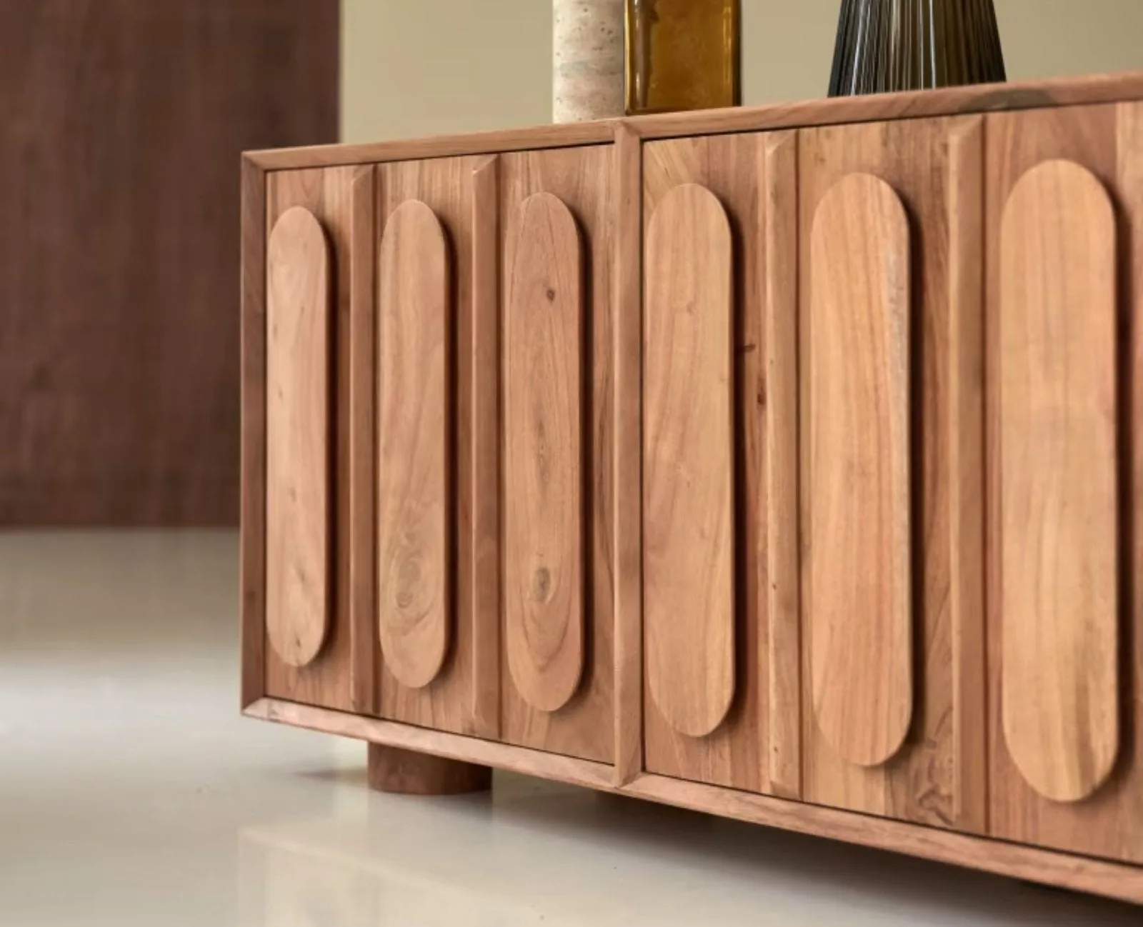 Chicago Solid Wood Four Door Large Storage Cabinet Sideboard