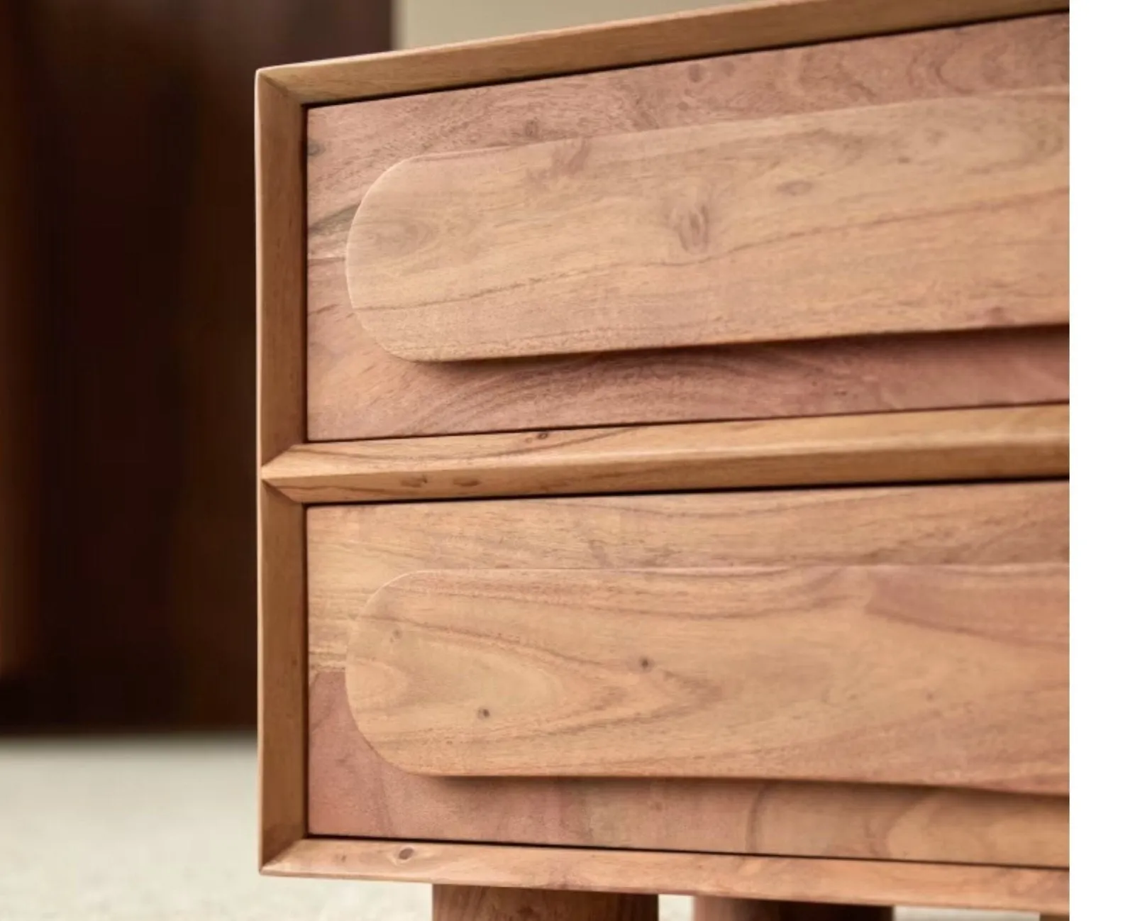 Chicago Solid Wood Two Drawer Bedside Table