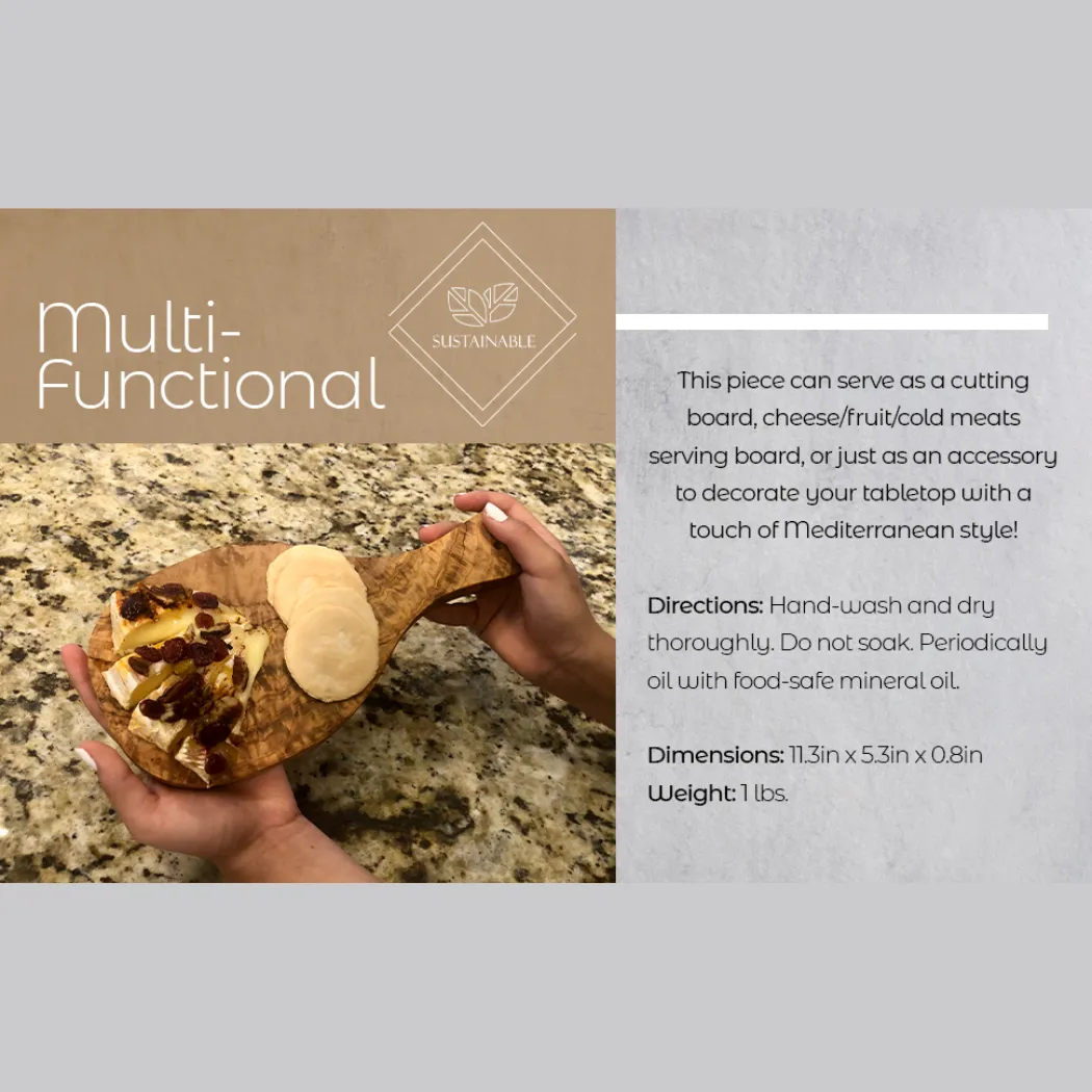 Choixe Authentic Olivewood Cutting Board: Handcrafted Beauty & Multifunctional Versatility