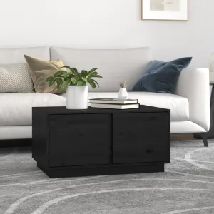 Coffee Table Black 80x50x40 cm Solid Wood Pine