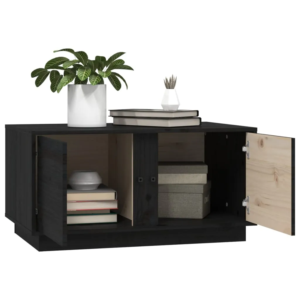 Coffee Table Black 80x50x40 cm Solid Wood Pine