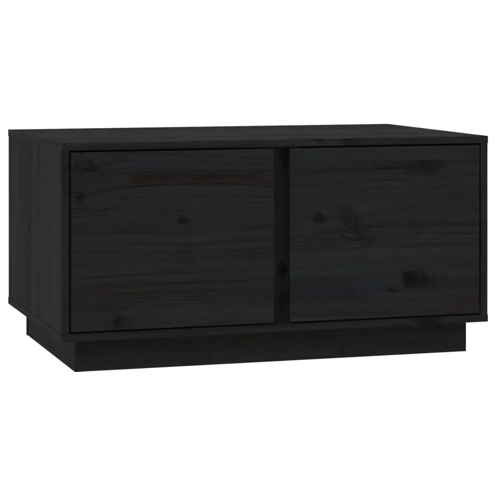 Coffee Table Black 80x50x40 cm Solid Wood Pine