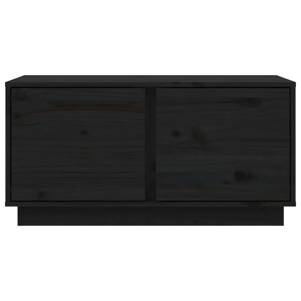 Coffee Table Black 80x50x40 cm Solid Wood Pine
