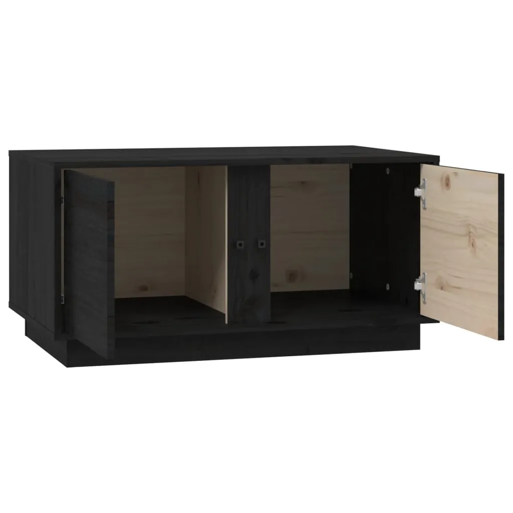 Coffee Table Black 80x50x40 cm Solid Wood Pine