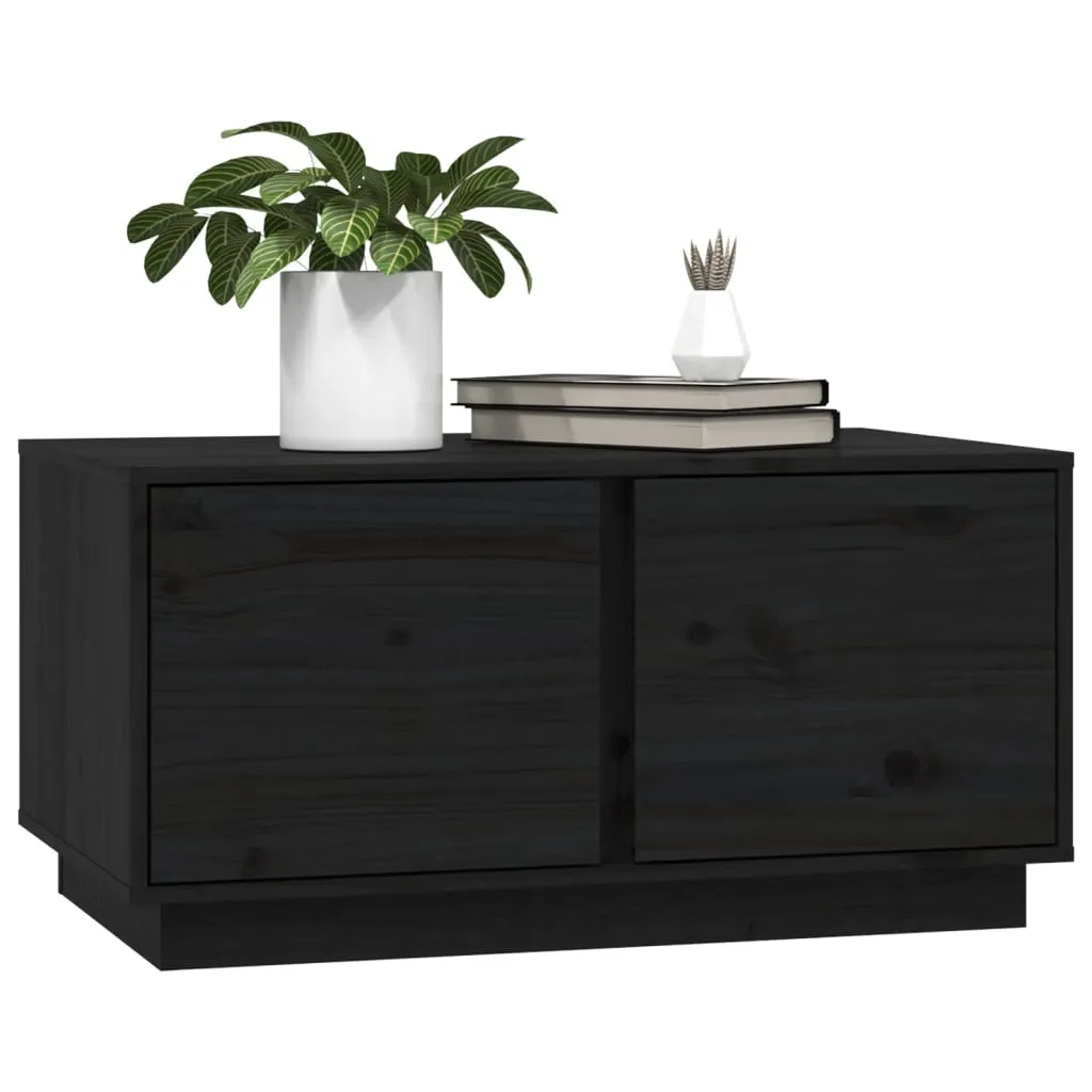 Coffee Table Black 80x50x40 cm Solid Wood Pine