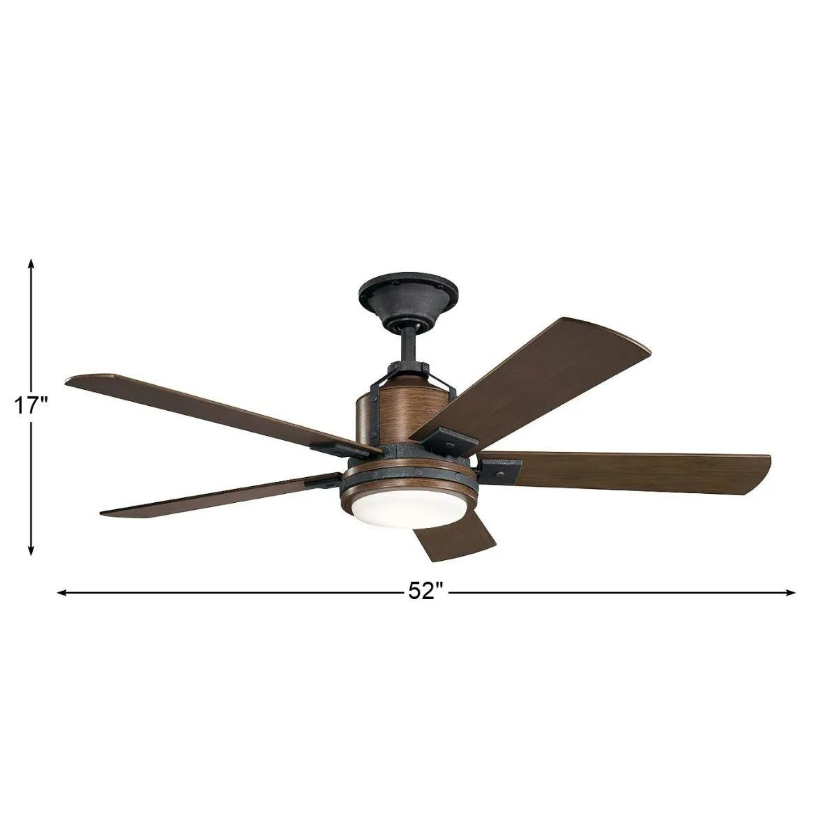 Colerne 52 Inch Auburn LED Ceiling Fan with Wall Control Included