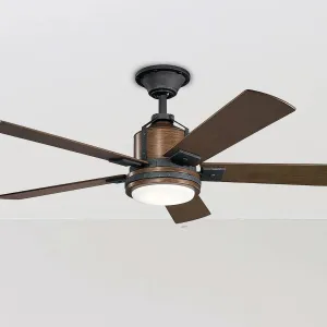 Colerne 52 Inch Auburn LED Ceiling Fan with Wall Control Included