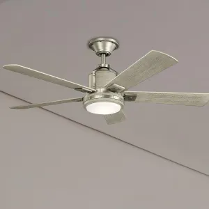 Colerne 52 Inch Brushed Nickel LED Ceiling Fan with Wall Control Included