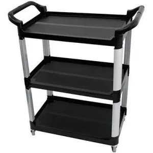 Compass Compact 3 Shelf Utility Cart Black