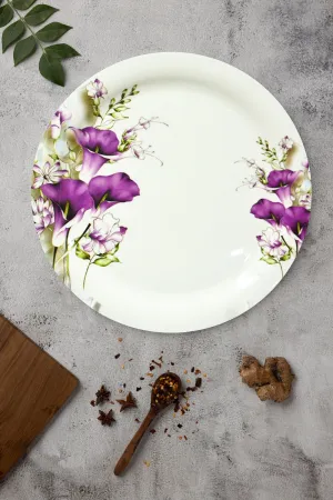 Exclusive 11" Dinner Plate Melamine Purple Floral. (4051)