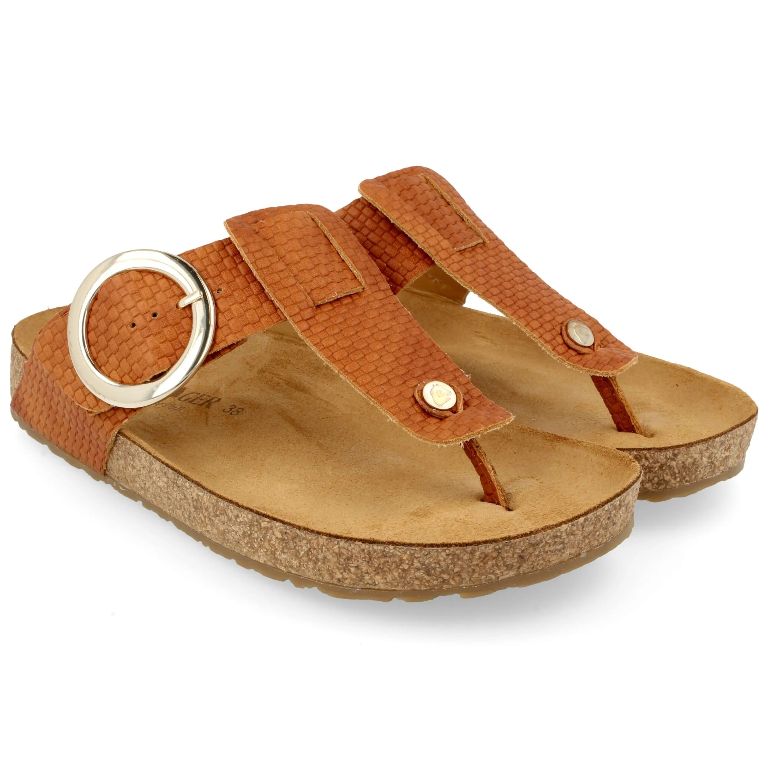 HAFLINGER Women Round Buckle Corinna Sandal, VT Safor, Women 7