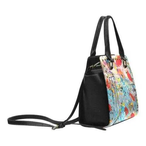 Handbags, Colorful Paint Splatter Rivet Style Top-Handle Bag