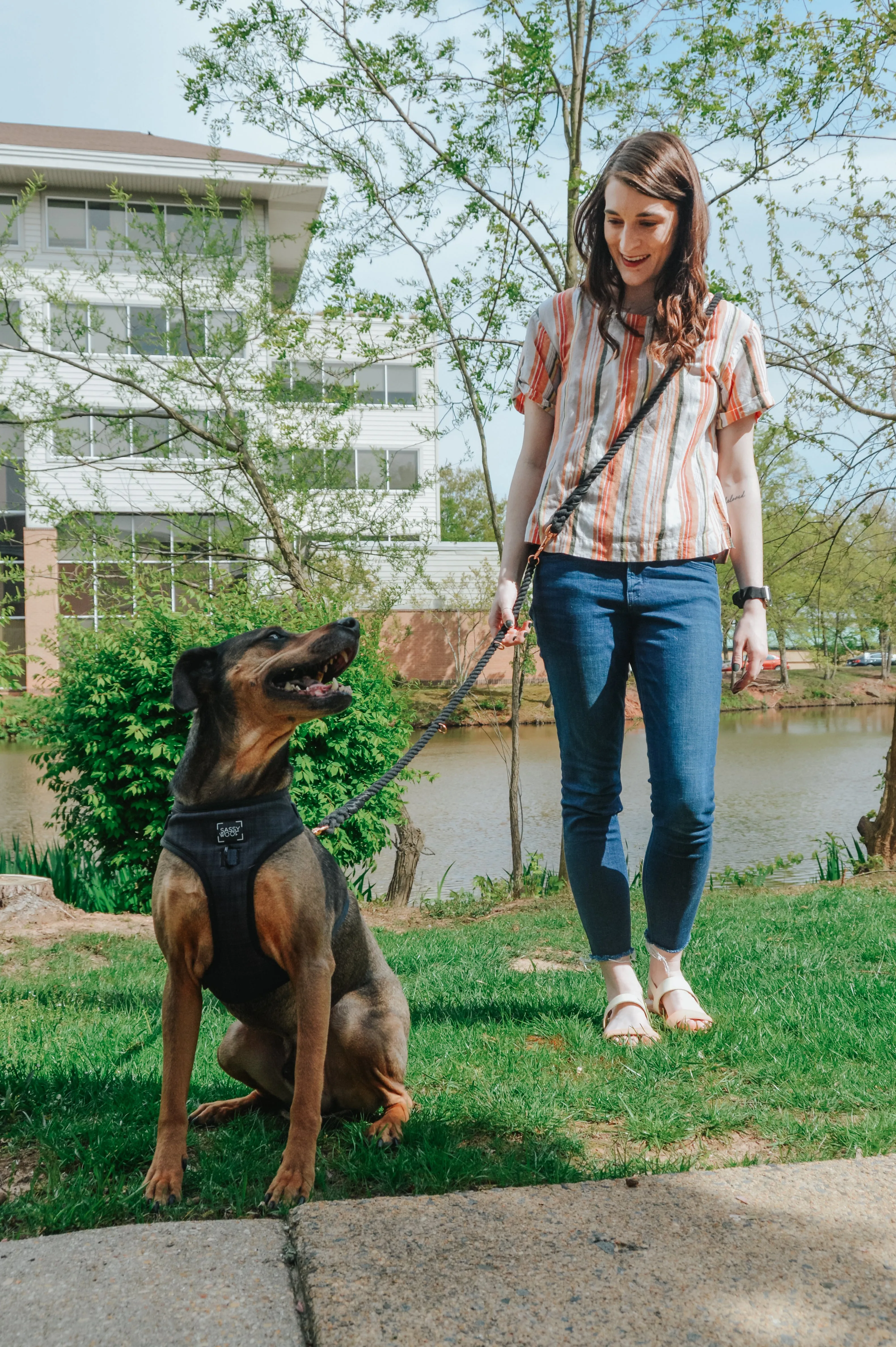 Hands Free Rope Leash - Noir