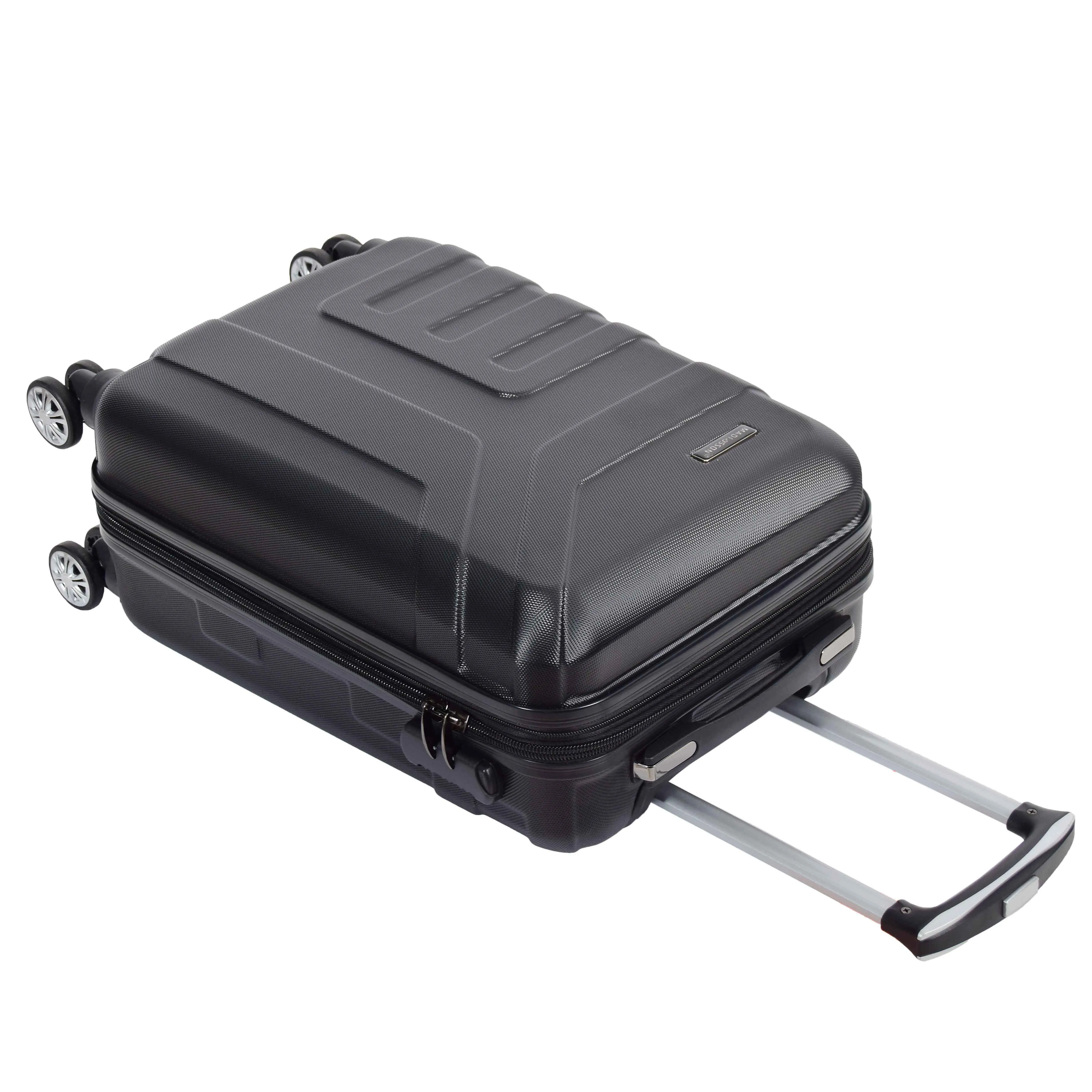 Hard Shell Cabin Bag Expandable 4 Wheeled Spinner Luggage Rio Black