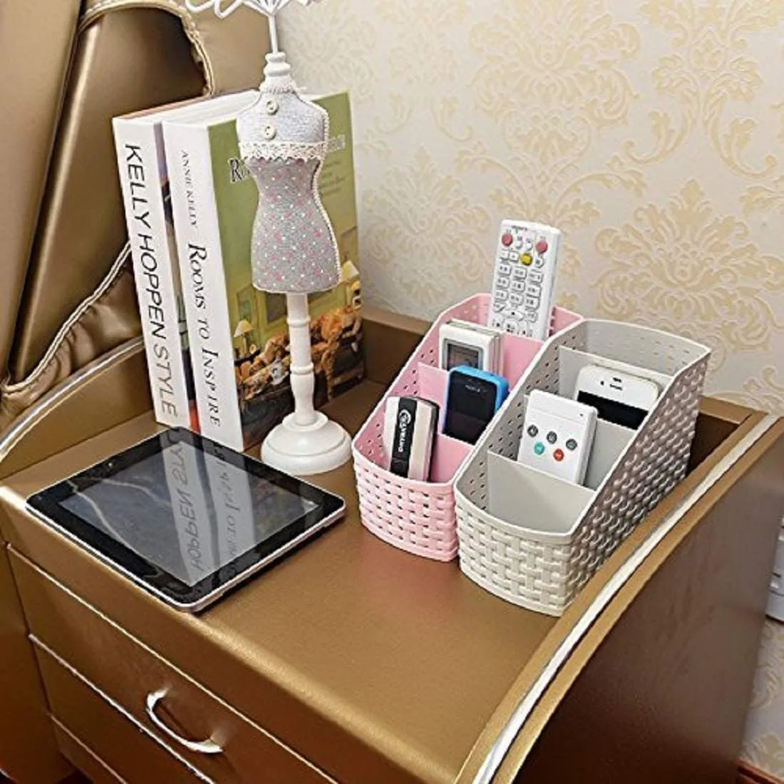 Heart Home 3 Pieces Plastic Multipurpose Storage Basket for Bathroom, Kitchen, Office (Multi) - CTHH18777