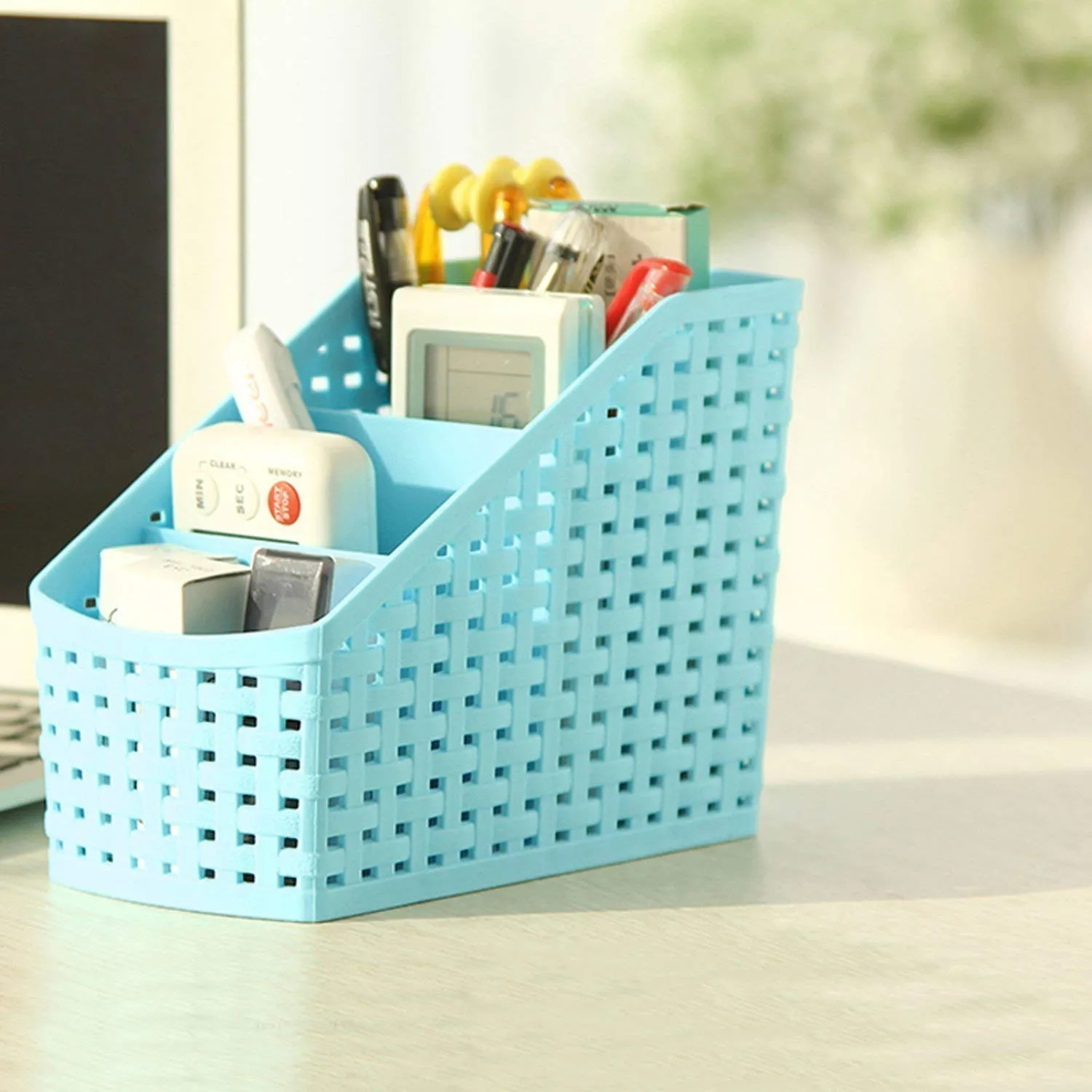 Heart Home 3 Pieces Plastic Multipurpose Storage Basket for Bathroom, Kitchen, Office (Multi) - CTHH18777