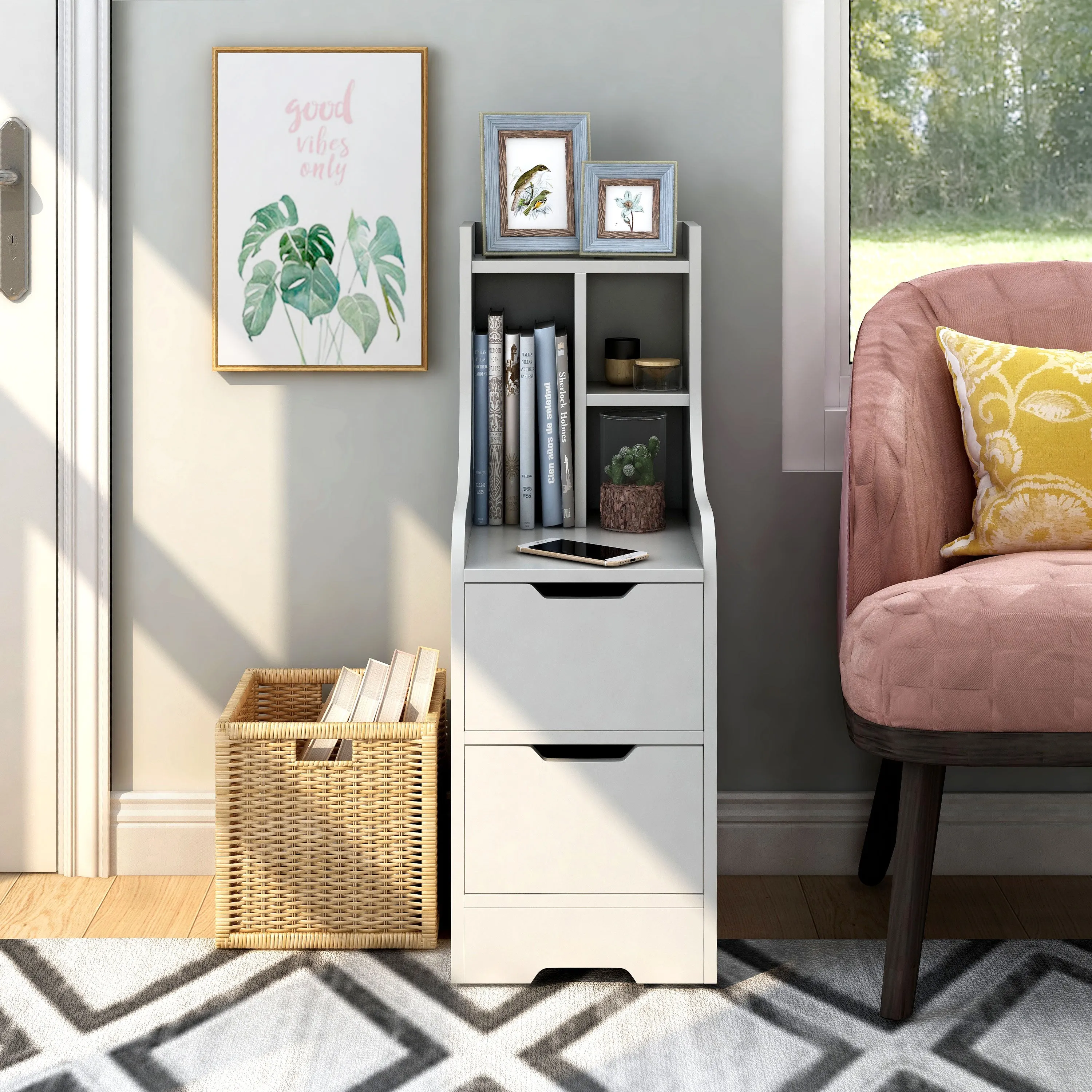 Interlachen Contemporary Multi-Storage Nightstand