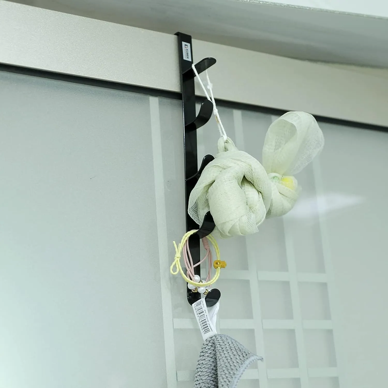 Kuber Industries 5-Level Cloth Hanger|Multipurpose Cloth & Towel Holder|Iron Spray Material|Easy Installation|Interchangeable Over The Door Towel Holder|ZT-3115|Pack of 3|Black