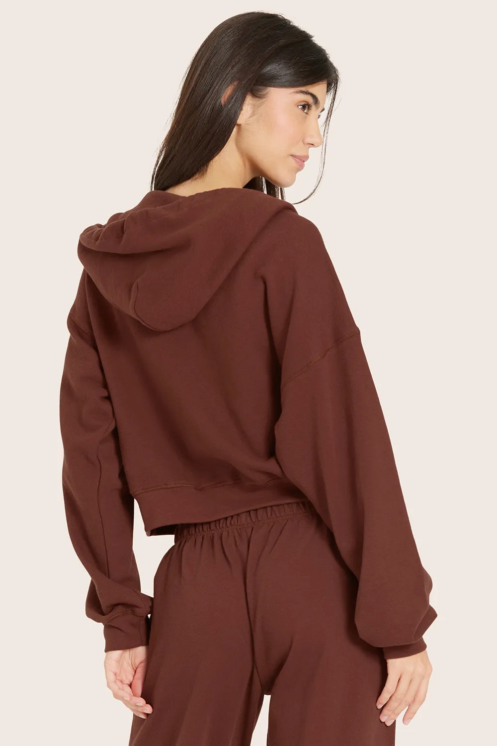 LIGHTWEIGHT SWEATS CLASSIC ZIP HOODIE - COLA