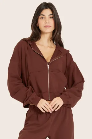 LIGHTWEIGHT SWEATS CLASSIC ZIP HOODIE - COLA