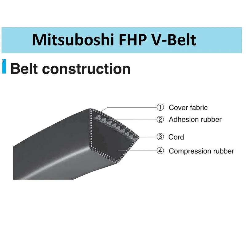 Mitsuboshi FHP 4L450 Standard General Utility V-Belt 0.5 in. W X 45 in. L For Fractional Horsepower