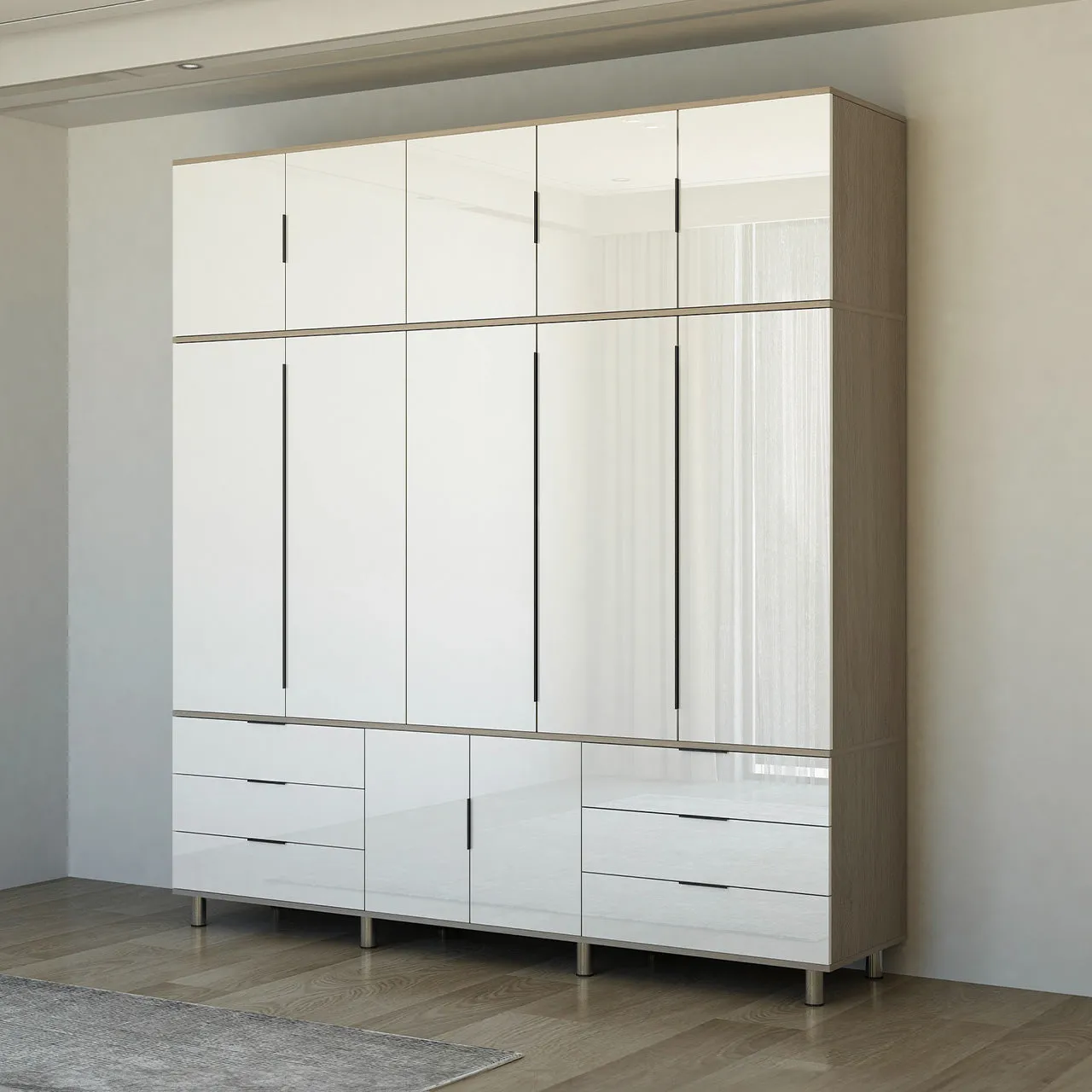 MWBR2425  Wardrobe Titan   Mirror White