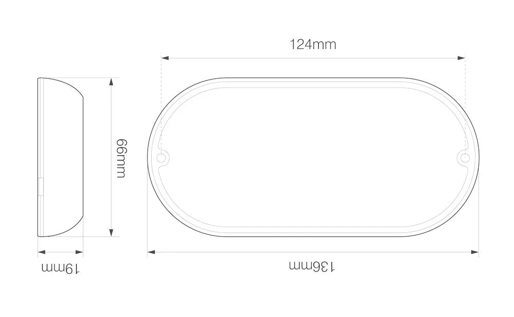 Oblong Interior LED Light 12/24V 450 Lumens