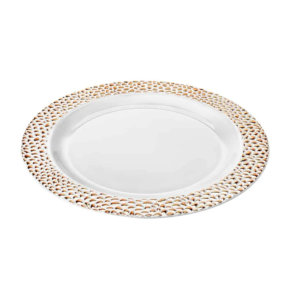 Pebbled Premium Plastic Round Dinnerware