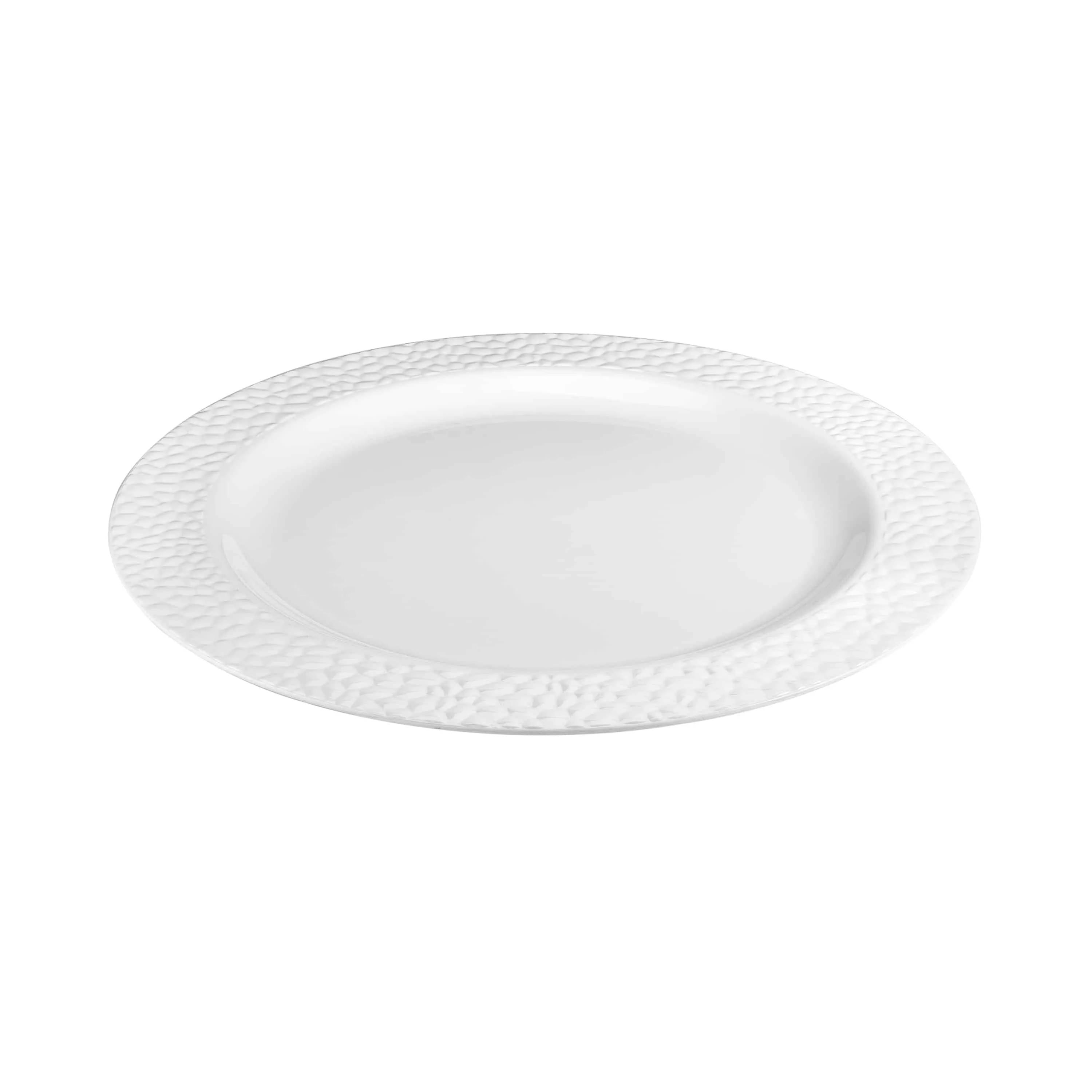 Pebbled Premium Plastic Round Dinnerware