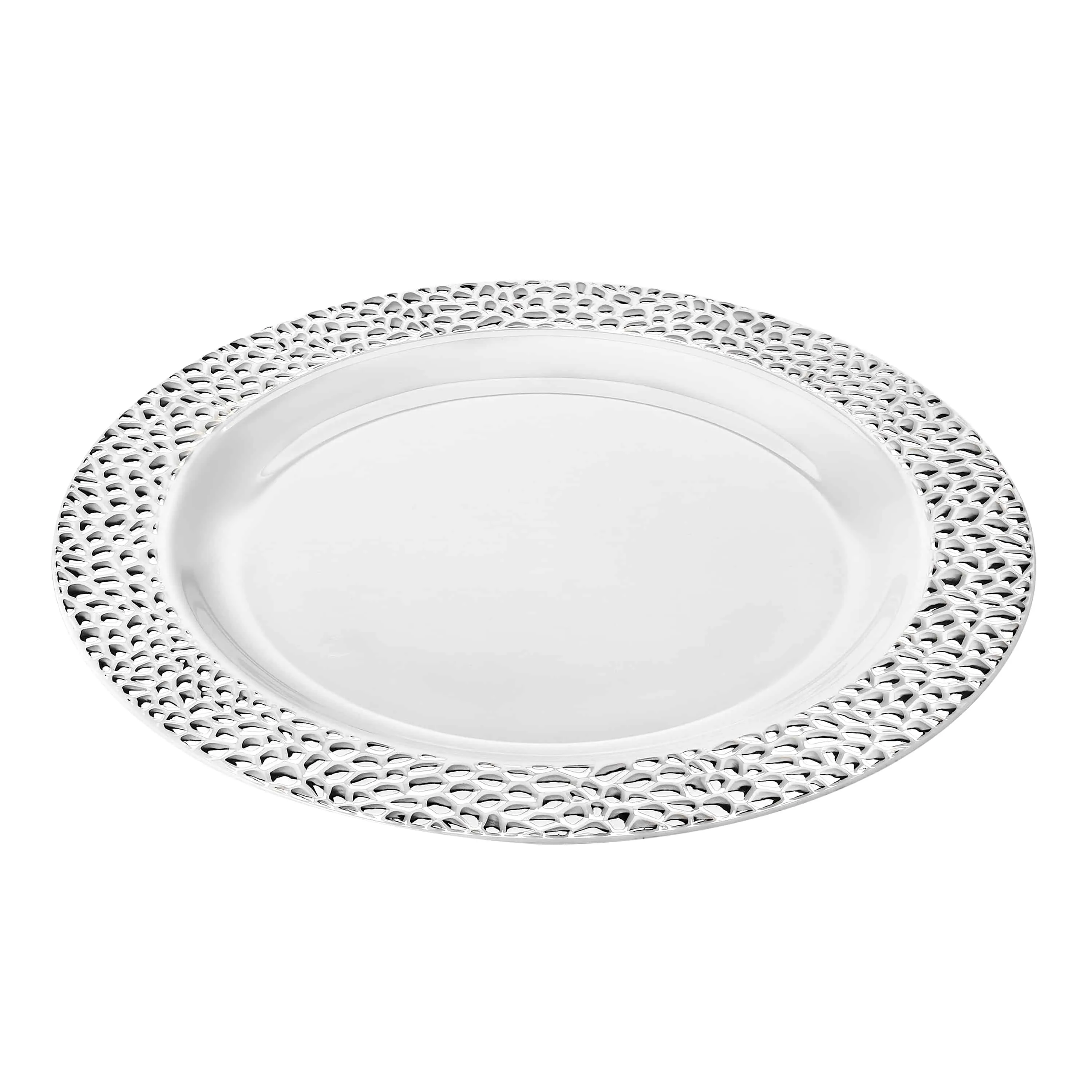 Pebbled Premium Plastic Round Dinnerware