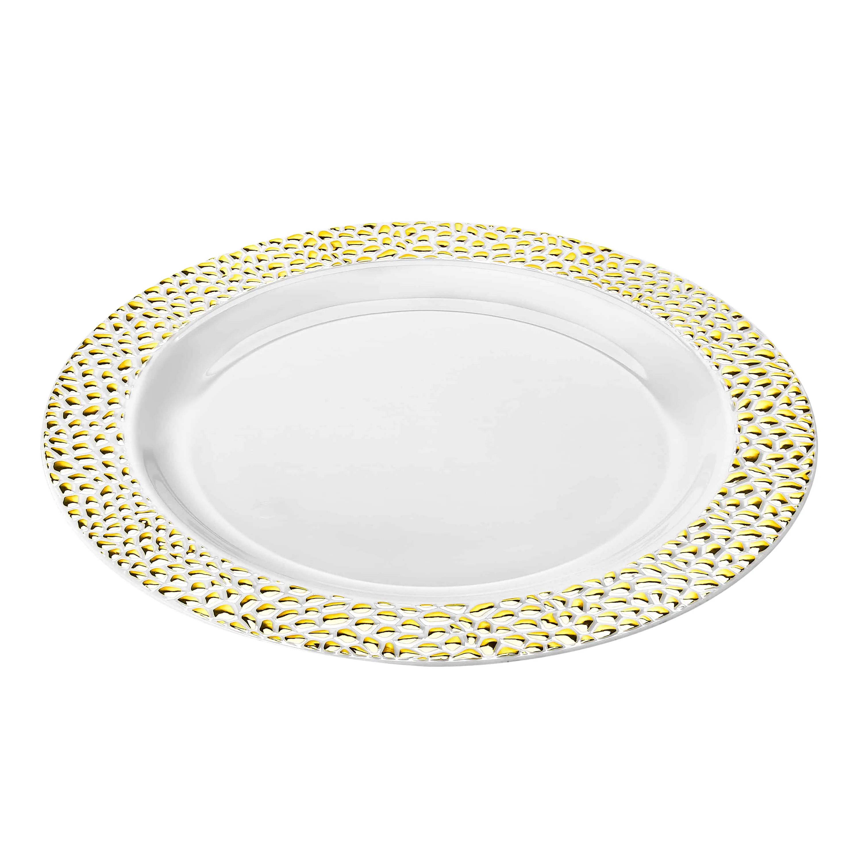 Pebbled Premium Plastic Round Dinnerware