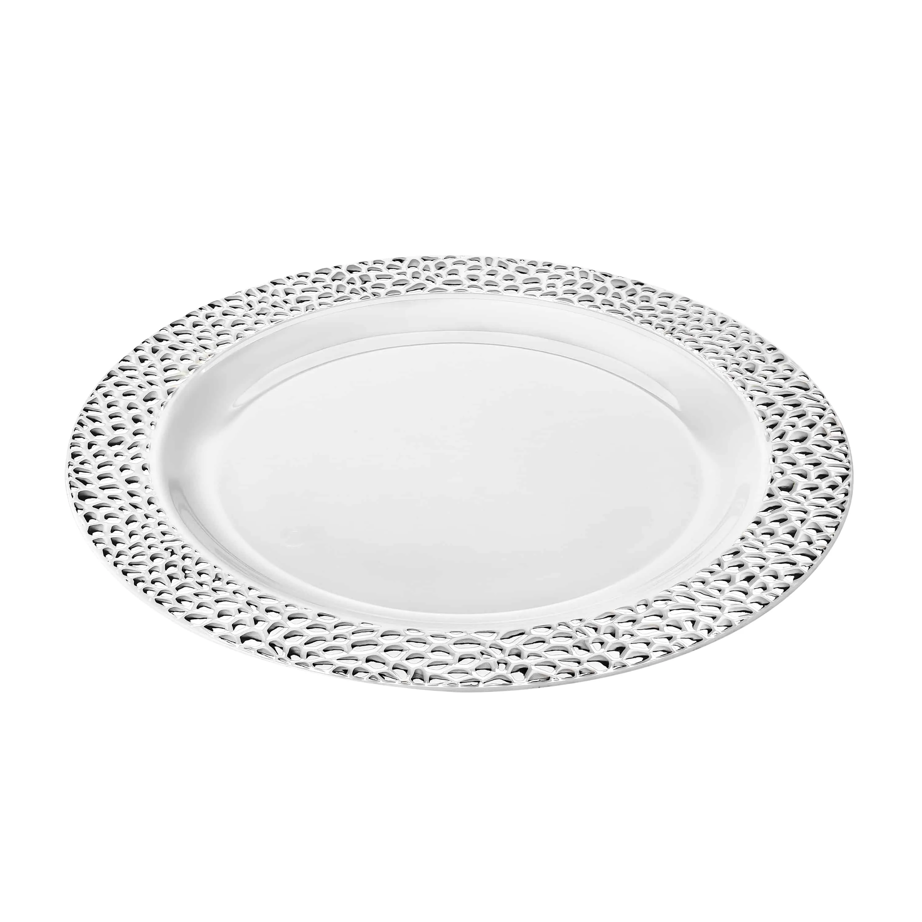 Pebbled Premium Plastic Round Dinnerware