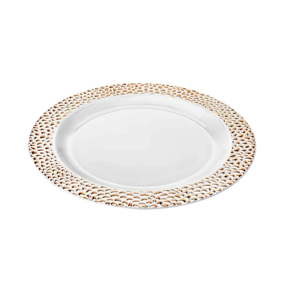 Pebbled Premium Plastic Round Dinnerware