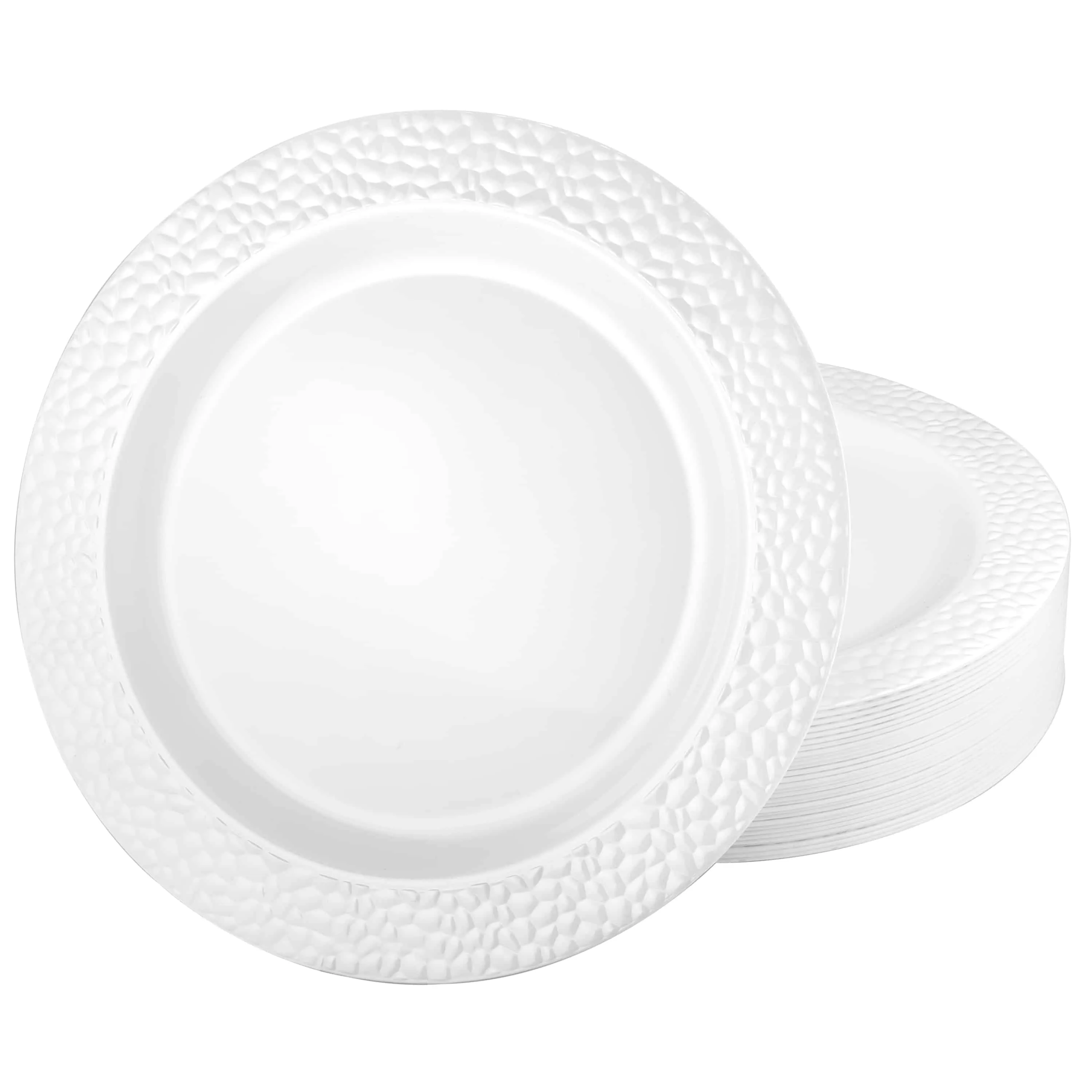 Pebbled Premium Plastic Round Dinnerware