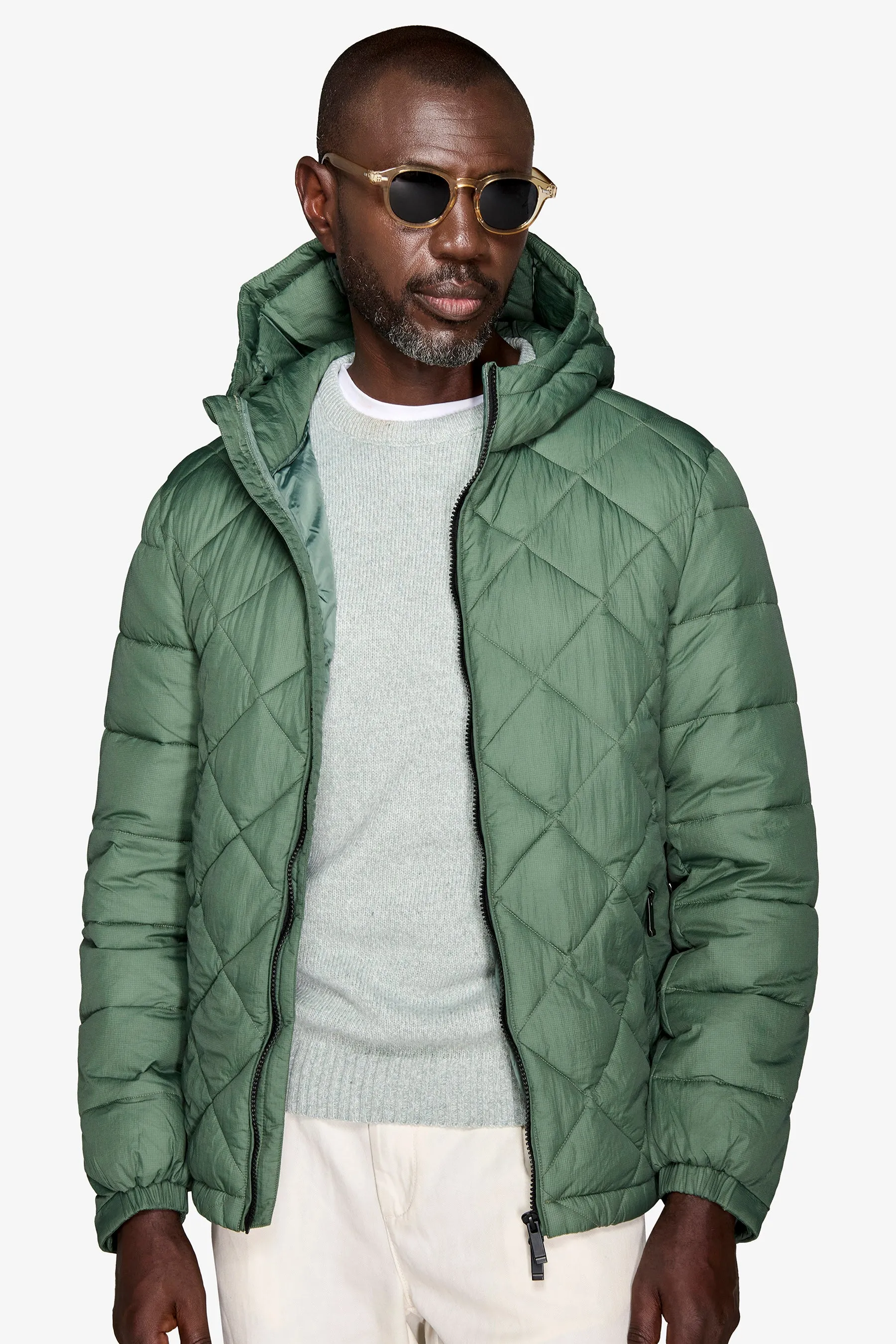 Piumino trapuntato verde "Ready"