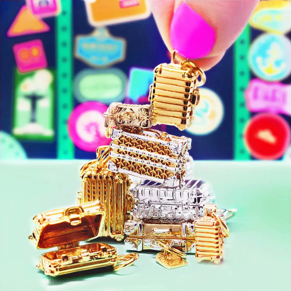Smart Suitcase Charm Solid Gold Large